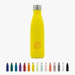 Cool Bottles - Bouteille Eau Acier Inoxydable -500 ml - Vivid Yellow - 26,5 x 7 cm - Bouteille Isotherme Étanche - Boissons froides 36 heures et chaudes 18 heures - Triple-Cool Technology