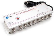 Amplificateur de Signal CATV 220V, Amplificateur de Signal de Télévision Par Câble Numérique Analogique 1-in 8-out 30DB, 1030MK8