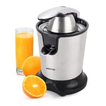 PRIXTON Presse-agrumes Juicer BIO XP4 | Puissance 300 W | Capacité 270 ml | Inclus 2 cônes | Corps et accessoires acier inoxydable