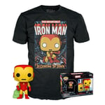 Funko Pop! Tee (Adult): Marvel - Holiday Iron Man (Glows in the Dark) Vinyl Figure T-Shirt (S)