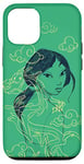 Coque pour iPhone 15 Pro Princesse Disney Mulan et Mushu Vert