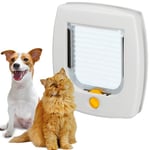 Ferplast Chatiere, Porte pour Chats et Petits Chiens, Installation Universelle, Entrée et Sortie Contrôlables à 4 Voies, Tunnel Partiel, Swing 3 Chatiere pour Chat Chien, Blanc