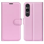 Sony Xperia 1 VI Fodral Litchi Rosa