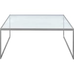 Square Soffbord, 102x102 cm, Silver Grey/Glas