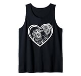 Saint Bernard Mom Dog Art Valentine's Day Heart Tank Top