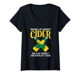 Womens Funny Apple Cider Vinegar l Imagine Life Without Cider V-Neck T-Shirt