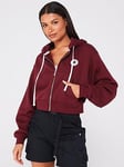 Converse Womens Retro Full-zip Hoodie - Red, Red, Size Xl, Women