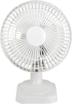 Status Desk Fan | 6 Inch Portable Fan | 2 Speed Adjustable Angle Fan | White | 