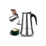 XVX - Cafetière italienne 12 tasses en acier inoxydable compatible tous types de feux 12 tasses