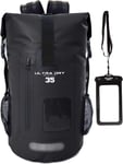 Premium 35L & 55L Waterproof Dry Bag Backpack, Sack with 35 Litre, Black 