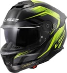 LS2, Casque Moto Intégral STREAM II FURY Gloss Black H-V Yellow, XL