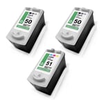 3x Eco Cartridge 2+1 XL Replaces Canon CL51 PG50