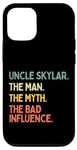 Coque pour iPhone 12/12 Pro Uncle Skylar Citation humoristique The Man The Myth The Bad Influence