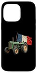 Coque pour iPhone 14 Pro Max Tracteur Agricole Vert Drapeau Français Agriculteur Ferme