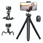 Lamicall Mobile Phone Tripod, Flexible Camera Tripod - Mini Cellphone Tripod Stand Holder, 360° Rotating Travel Smartphone Tripod Mount for Live Streaming, Cellphone, Camera