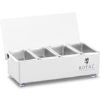 Royal Catering - Armoire à épices Boîte à condiments en acier inoxydable 4 x 0,4 l avec couvercle