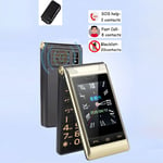 G10 C Flip Phone Gold Dual Screen Big Button Large Volume With Protective TDM