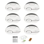 Smoke Alarm, Fire Alarm Smoke Detector with LED Indicator&Test/Silence Button,Replaceable Battery,Conforms to EN14604 Standard,Sound and Flash Alarm 85dB for Home(Standalone 6 Pack)