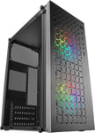 MC-CORE, Boîtier PC Micro-ATX Ultra-Compact, Metal-Mesh Avant Design, 2x 120mm Ventilateurs FRGB, Boîtier Gaming avec Fenêtre Latérale Intégrale, Boîtier PC Mini-ITX, USB 3.0, Noir.[V431]