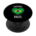 Brazil Flag Heart Cascavel City PopSockets PopGrip Adhésif