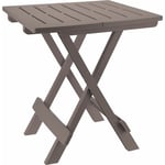 Spetebo - Table pliante en plastique adige 45 x 43 cm - brun - Table d'appoint de jardin pliante