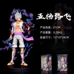 One Piece Luffy Gear 5 Anime Figur Sun God Nika 17cm Pvc Action Staty Staty Samlarobjekt Modell Dockleksaker För Barn Present C with box 21cm