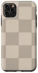 Coque pour iPhone 11 Pro Max Beige clair classique à carreaux Grand damier Beige Tan