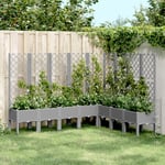 Jardinière Pot de Fleurs avec treillis gris clair 200x160x142 cm pp CVW97666