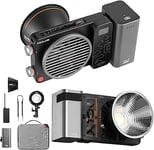 Zhiyun Molus X100 Combo 100W Video Light,Lampe Vidéo LED Bi-Couleur,Lampe LED de Poche 385g,2700K-6500K CRI 95+ TLCI 97+w/Detachable Grip Battery,Contrôle de l'application Bluetooth, Spot de Studio