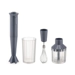 Alessi - Plissé Hand blender set - Grey - Keittiön yleiskoneet & mikserit - Michele De Lucchi - Harmaa