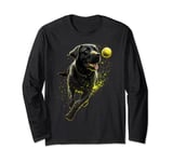 Black Labrador Retriever chasing a ball Labrador Retriever Long Sleeve T-Shirt