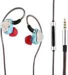 7Hz Salnotes Zero Hifi ¿¿couteurs Intra-Auriculaires De 10 Mm Dynamiques Iem Avec Diaphragme En M¿¿tal Composite, Cable Ofc 2 Broches D¿¿tachable (Blue, Avec Mic, 3.5Mm)