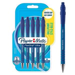 Paper Mate Flexgrip Ultra Retractable Ballpoint Pens | Medium Point (1.0mm) | Blue | 5 Count