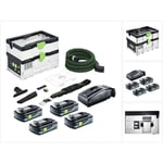 Ctmc sys Aspirateur sans fil 36V (2x 18 v) Classe de poussière m + 4x Batteries 4,0 Ah + Chargeur - Festool