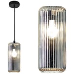 Raika vp b1 e27 led plafonnier moderne à suspension en verre coloré, couleur cromo specchiato - Gea Luce