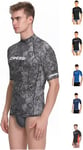 Cressi Sub S.p.A. Rash Guard Man Rash Guard Haute de combinaison en tissu très élastique spéciale, Manches Longues et Courtes, Protection Solaire UV (UPF) 50+ Camouflage Bleu XL/5 (54)