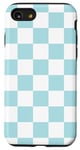 Coque pour iPhone SE (2020) / 7 / 8 Bleu poudré esthétique à carreaux, pastel danois, damier