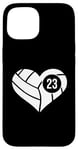 Coque pour iPhone 15 Maillot de volleyball avec cœur numéro 23 Team Mom