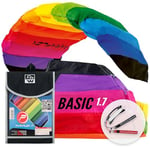 Wolkenstürmer Paraflex Basic 1.7 Rainbow - Aile de Traction, Arc-en-Ciel - Prêt a Voler cerf-Volant 2 Lignes pour débutants et Enfants à partir de 8 Ans - Aile de Kitesurf - Voile de Traction