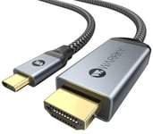 WARRKY Câble USB C vers HDMI 4K Câble USBC HDMI TV 1M Connecteur plaqué or 24...