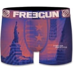 Boxers Freegun  Boxer Homme Microfibre NYC Rouge Bleu