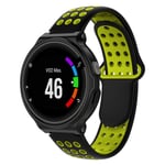 26mm Garmin Forerunner 735XT / 220 / 230 / 235 / 620 / 630 dual-color silicone watch band - Black / Flourescent Green