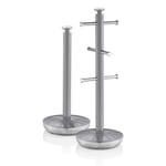 Swan Retro Towel Pole & Mug Tree Kitchen Set SWKA1054GRN (Grey)