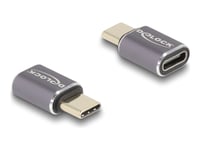 Delock - Usb-Adapter - 24 Pin Usb-C (Hane) Till 24 Pin Usb-C (Hona) - Usb 3.2 / Thunderbolt 3 / Displayport 1.4 - 20 V - 5 A - Usb-Strömförsörjning (100W), Stöd För Power Delivery 3.0, Upp Till 40 Gbps Dataöverföringshastighet - Antracit