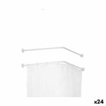 Gardinstång för dusch Vit aluminium 80 cm (24 enheter)