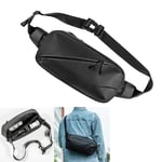 For DJI OM4/OM5/OM6/Action 3/Pocket 2/Mini 3 Pro/3 Black Nylon Leather Chest Bag