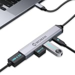 Moman CT4 Hub USB 3.0 avec 4 Ports USB 3.0, répartiteur Compatible avec iPhone 15/15Pro, MacBook Air/Pro, iPad, Surface Pro/Go, Galaxy