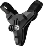 Support Pour Casque De Moto Gopro - Helmet Chin Mount Pour Caméra D'Action - Accessoire De Randonnée Compatible Avec Gopro Hero 10/9/8/7/6/5, Dji Osmo, Insta360 - Réglable, Antidér[PHO063924]