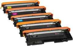 Pack 5 Compatibles Toner Laser pour Samsung Xpress SL C410W C460FW C460W C467W CLP-360 CLP-365 CLP-365W CLX-3305 CLX-3305FN CLX-3305W | Noir: 1500 Pages & Cyan/Magenta/Jaune: 1000 Pages