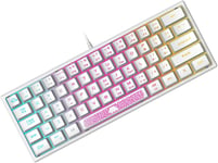 MINI 60% CLAVIER DE JEU, CÂBLÉ USB GAMING KEYBOARD, CONFIGURATION COMPACT 62 TOUCHES, ULTRA-LIGHT PORTABLE,QWERTY, RÉTROÉCLAIRÉ RGB CLAVIER SEMI-MÉCANIQUE À MEMBRANE POUR PC, MAC, [CLA170785]